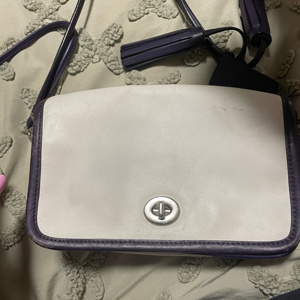 Coach White and Purple Crossbody Bag